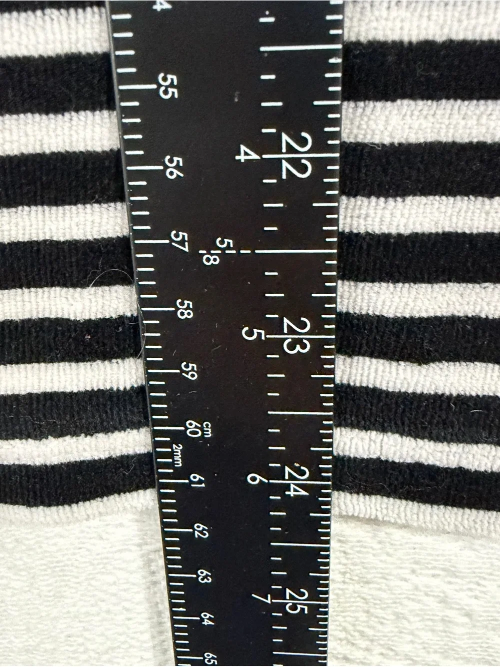 LOFT Black & White Striped Long Sleeve Velvety Blouse